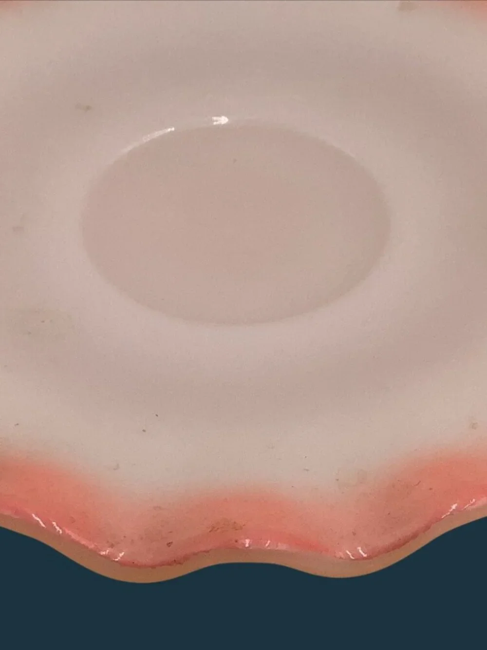 Vintage Hazel Atlas Glass Company Pink Ripple Saucer 5.5” 1950's Crinoline